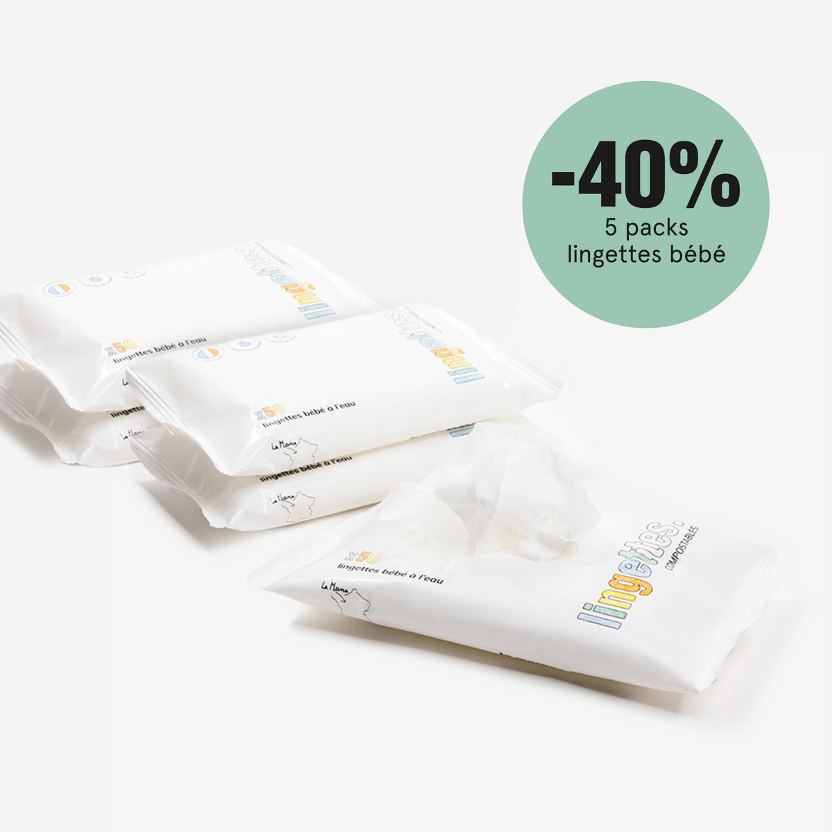 Lingettes nettoyantes bébé x5